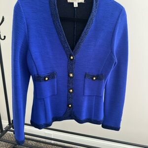 Vintage Elegant Blue Women's Jacket